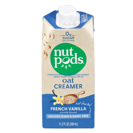 Front of Nutpods Oat Creamer French Vanilla Unsweetened, 330mL