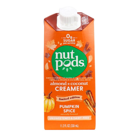 Front of Nutpods Pumpkin Spice Unsweetened Dairy-Free Creamer, 330ml