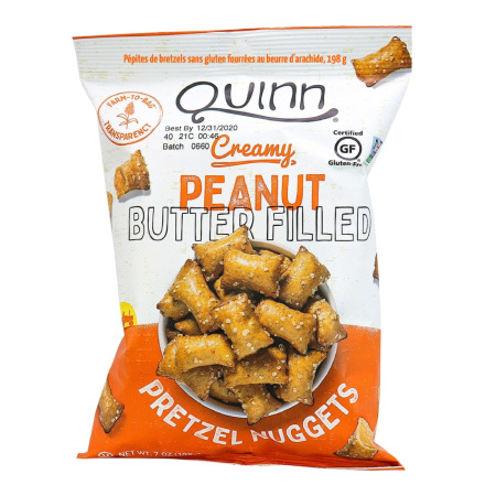 Front of Quinn Creamy Peanut Butter Filled Pretzel