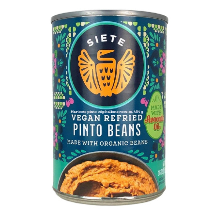 Front of Siete Vegan Refried Pinto Beans