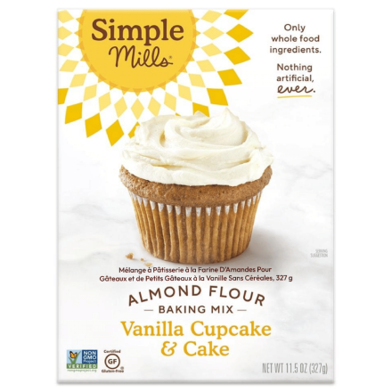 Front of Simple Mills Grain-Free Almond Flour Baking Mix Vanilla Cake, 327g