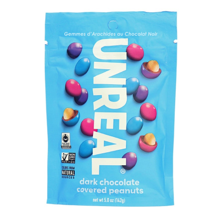 Front of Unreal Dark Chocolate Peanut Gems