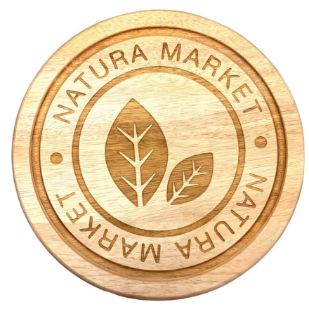 Front of Natura Market Handmade 10” Wood Cutting Board