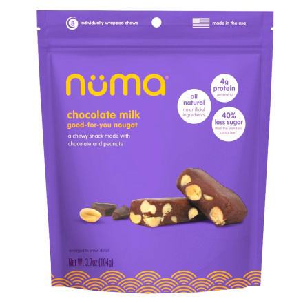Front of Numa Chocolate Milk Good-For-You Nougat, 104g