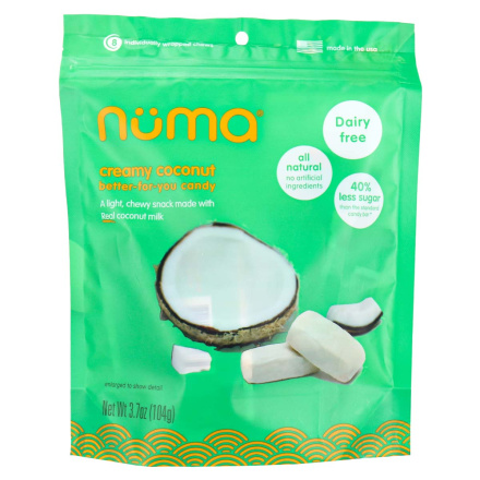 Front of Numa Creamy Coconut Better-For-You Candy, 104g