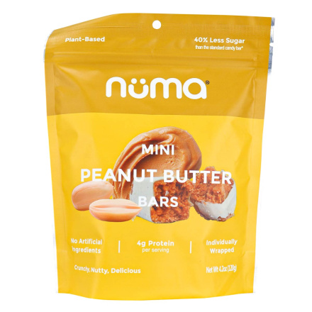Front of Numa Plant-Based Mini Peanut Butter Bars, 120g