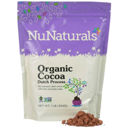 NuNaturals Organic Cocoa Powder Dutch Processed, 454g
