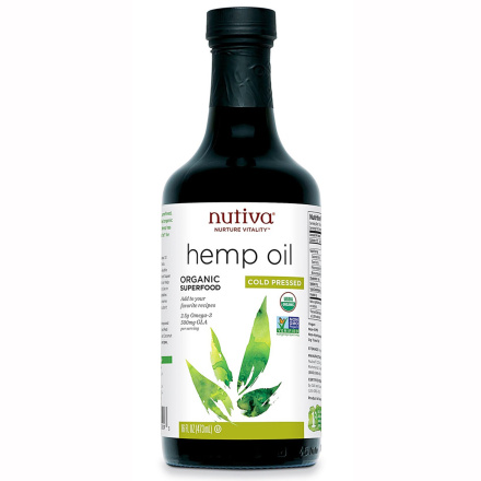 Nutiva Organic Cold-Pressed Hemp Oil, 473ml
