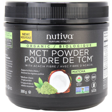 Nutiva Organic Matcha MCT Powder With Acacia Fiber, 300g