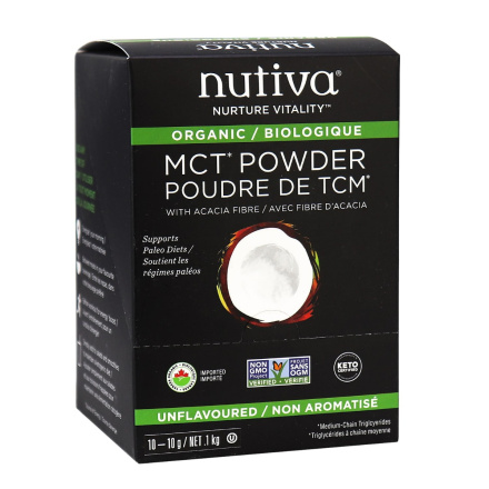 Nutiva Organic MCT Powder Unflavoured 10 Packets, 100g 