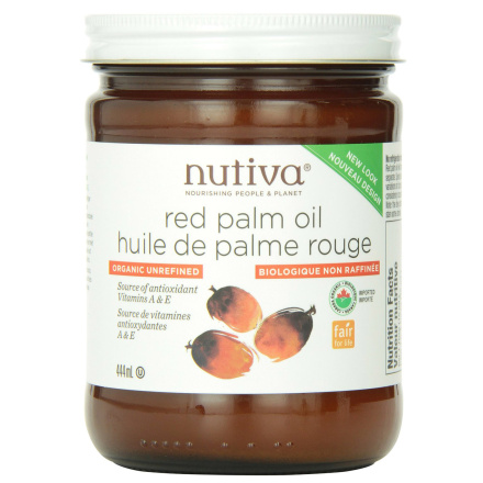 Front of Nutiva Organic Red Palm Oil, 444ml