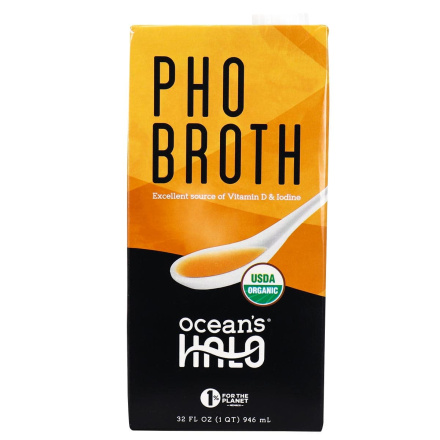 Front of Ocean’s Halo Vegan Pho Broth, 946mL