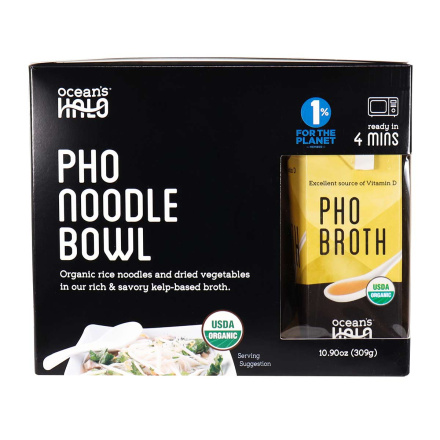 Front of Ocean’s Halo Vegan Pho Noodle Bowl, 309g
