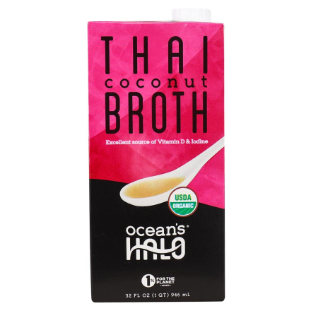 Front of Ocean’s Halo Vegan Thai Coconut Broth, 946mL