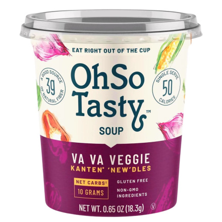 Front of OhSo Tasty Low-Carb Instant Kanten Noodles Va Va Veggie