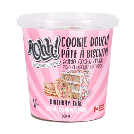 Front of Ohh! Foods Allergen-Friendly Edible Cookie Dough Birthday Cake, 360g
