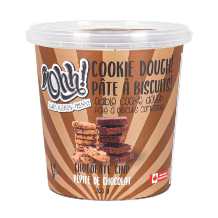 Front of Ohh! Foods Allergen-Friendly Edible Cookie Dough Chocolate Chip, 360g