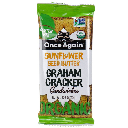 Front of Once Again Organic Sunflower Seed Butter Graham Cracker Sandwiches