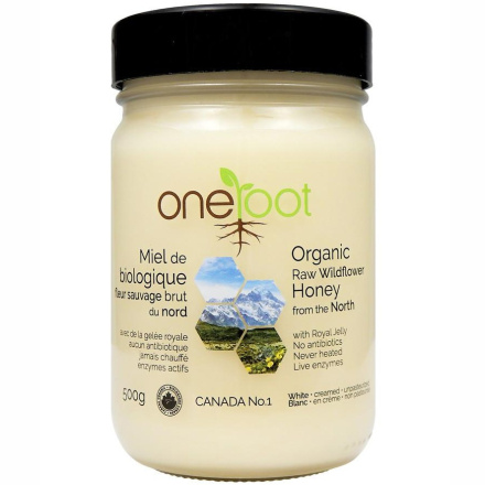 Oneroot Organic Raw Wildflower Honey Creamed Unpasteurized, 500g
