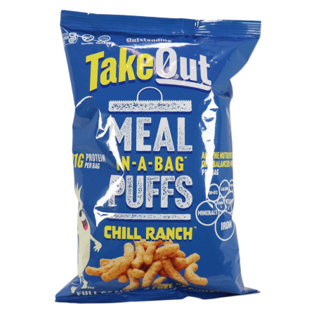 Front of Outstanding Foods Takeout Meal In-A-Bag Puffs Chill Ranch, 85g