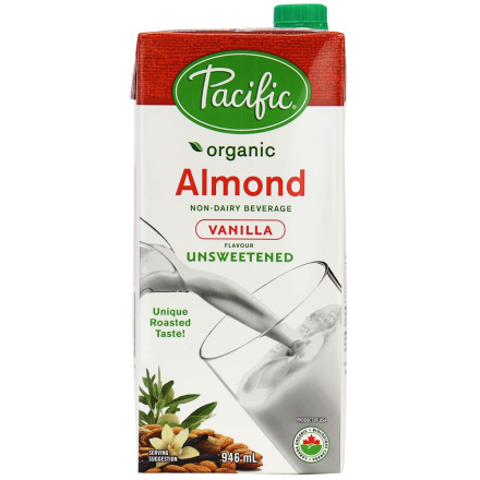 Pacific Foods Organic Unsweetened Vanilla Almond Beverage, 946ml