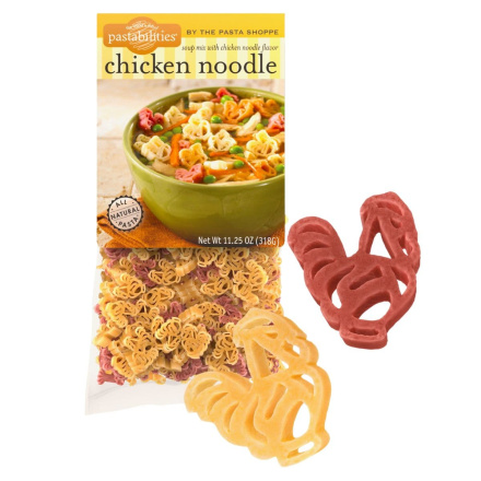 Front of Pastabilities Chicken-Shaped Pasta & Chicken Noodle Soup Mix