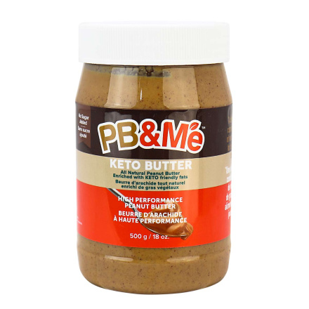 PB&Me Unsweetened Keto Peanut Butter With MCT Oil, 500g