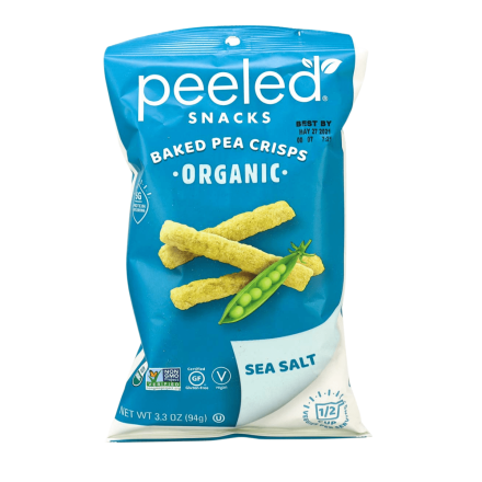Peeled Snacks Baked Pea Crisps Sea Salt, 94g