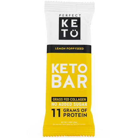 Perfect Keto Bar Lemon Poppyseed, 1 Bar