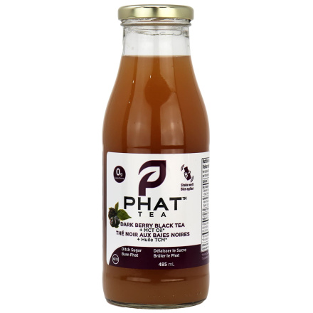 Phat Nutrition Dark Berry Iced Black Tea with MCT Oil, 485ml
