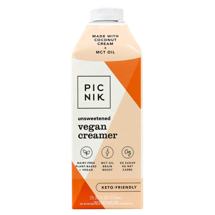 Front of Picnik Unsweetened Vegan Creamer with MCT Oil, 750ml
