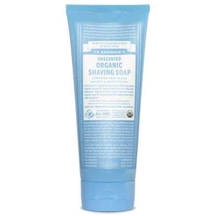 Dr. Bronner's Unscented Organic Shaving Soap Gel, 207ml