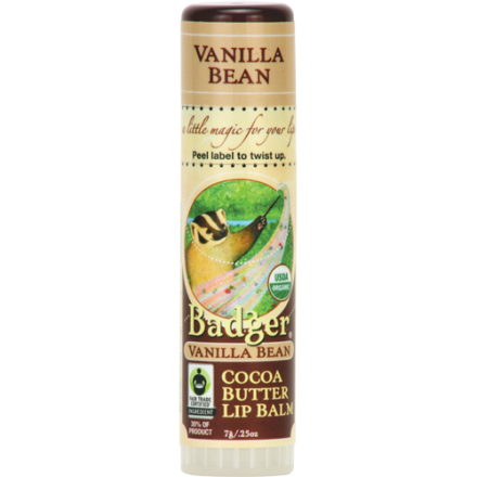 Badger Organic Cocoa Butter Lip Balm Stick - Vanilla Bean, 7g