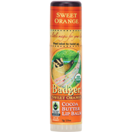 Badger Organic Cocoa Butter Lip Balm - Sweet Orange, 7g