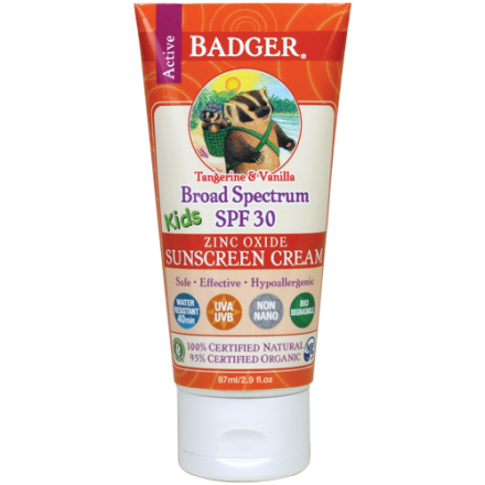 Badger Tangerine & Vanilla Kids Sunscreen Cream SPF30, 87ml