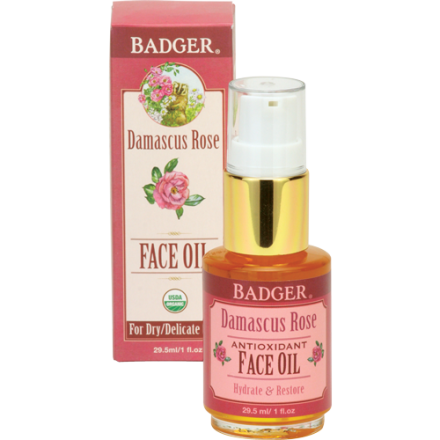 Badger Damascus Rose Face Oil, 1oz