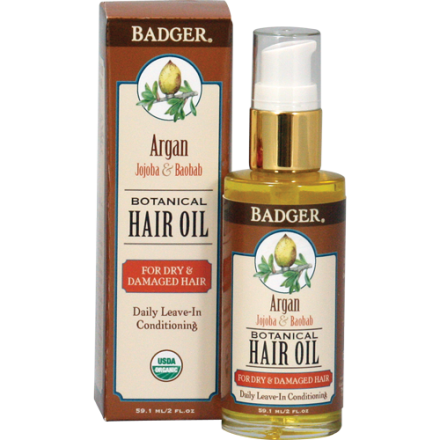 Badger Argan Hair Oil For Dry & Damaged Hair, 2oz