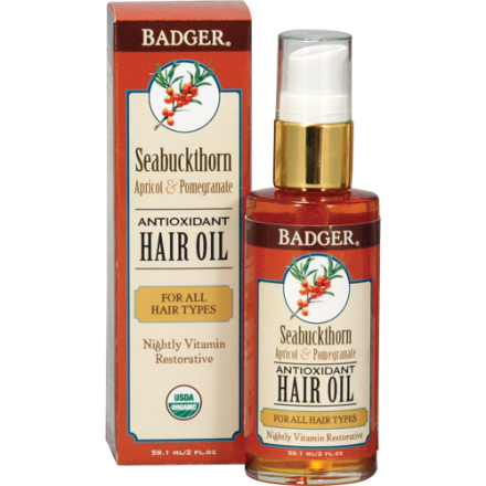 Badger Seabuckthorn Hair Oil For All Hair Types, 2oz