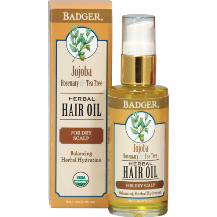 Badger Jojoba Hair Oil for Dry Scalp, 2oz