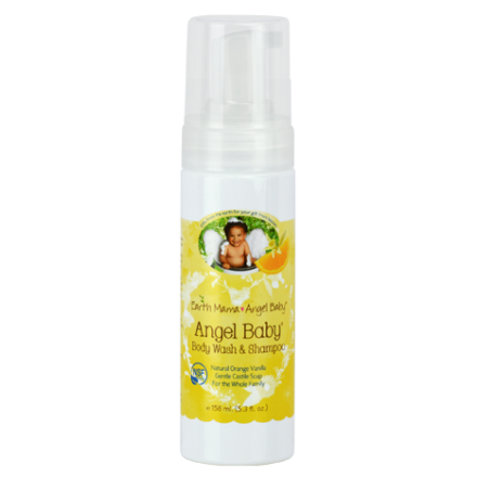 Earth Mama Angel Baby Natural Orange Vanilla Scent Body Wash & Shampoo, 5.3oz