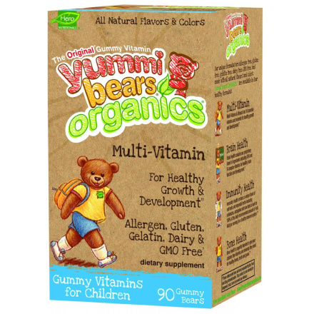 Hero Nutritionals Yummi Bears Organics Multi-Vitamin & Mineral, 90 gummy bears