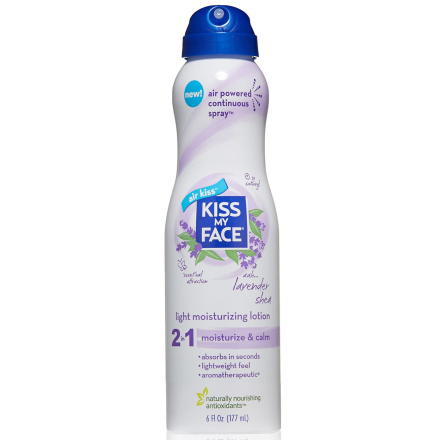 Kiss My Face 2n1 Lavender Shea Light Moisturizing Air Powered Spray, 177ml