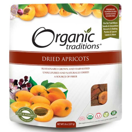 Organic Traditions Dried Apricots, 227g