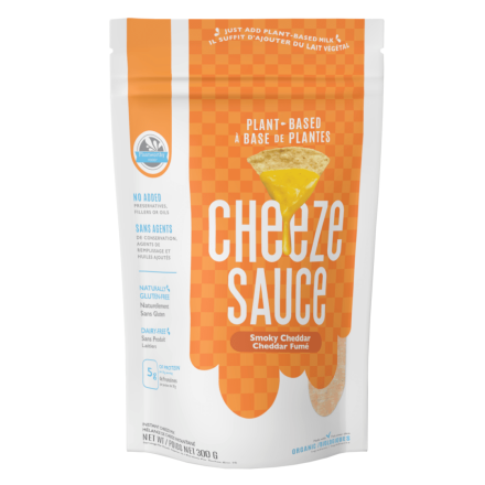 Front of Plantworthy Food Plant-Based Cheeze Sauce Smoky Cheddar, 300g