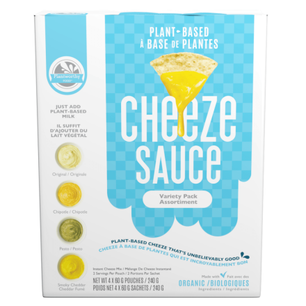 Front of Plantworthy Food Plant-Based Cheeze Sauce Variety Pack, 240g
