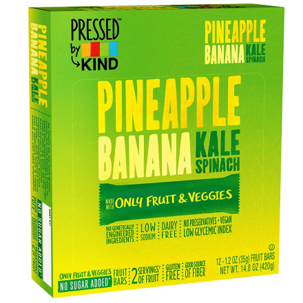 Pressed By Kind Pineapple Banana Kale Bars, 12 Ct