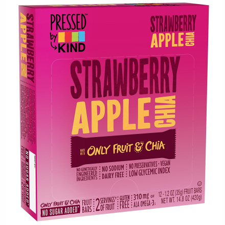 Pressed By Kind Strawberry Apple Chia Bars, 12 Ct