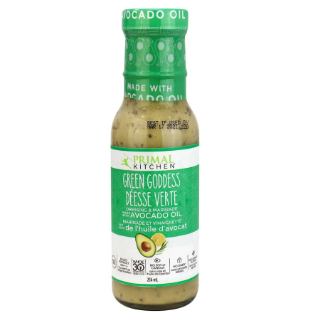 Front of Primal Kitchen Green Goddess Avocado Oil Dressing & Marinade, 236ml