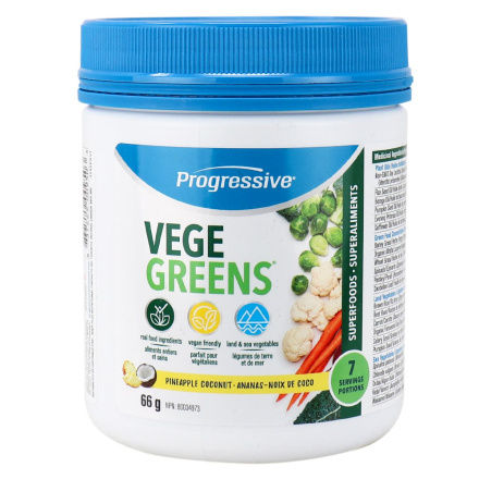 Front of Progressive VegeGreens Superfoods Pineapple Coconut, 530g