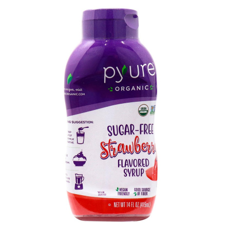 Pyure Organic Sugar-Free Keto Strawberry Flavoured Syrup, 415ml